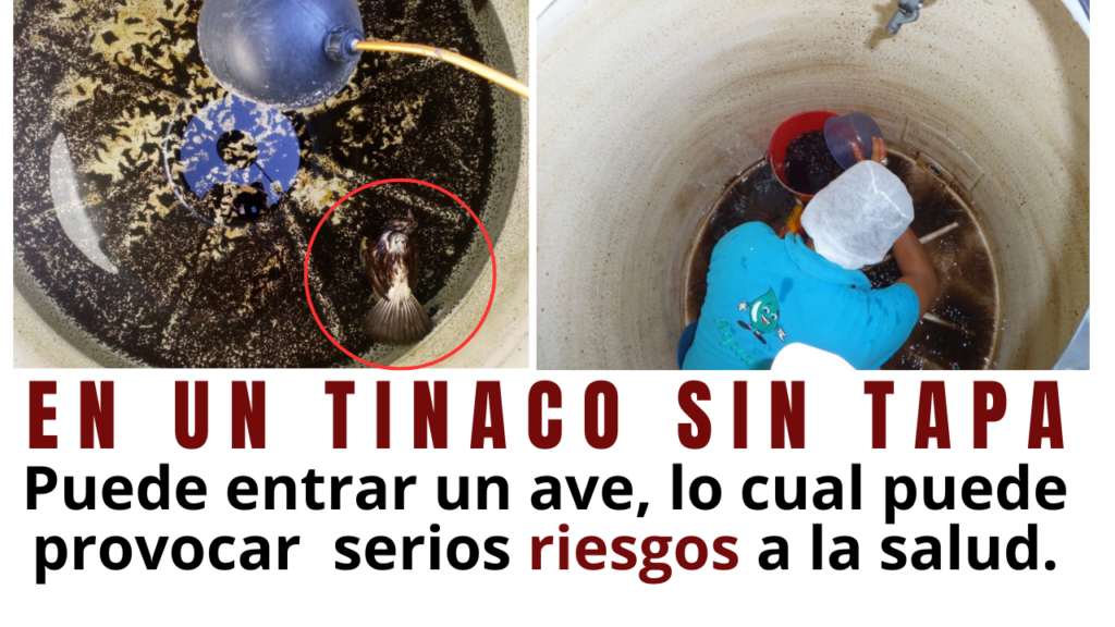 Lavado de Cisternas y Tinacos , sin tapa, contaminado.